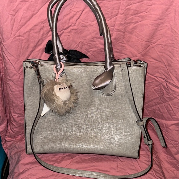 Michael Kors Light Gray Studded Tote with Black Bow - Picture 2 of 5